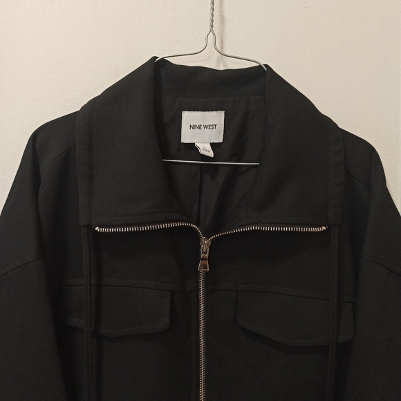Nine West Women's Dull Black Soft Utility Crop Jacket - Sizes S - Picture 3 of 16